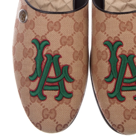 GUCCI LA Flamel Mules MLB Collab LA Dodgers - Picture 4 of 8